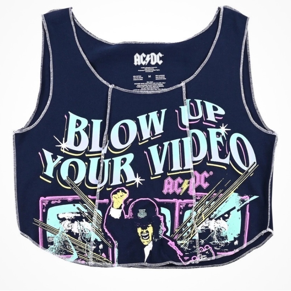 AC/DC Blow Up Your Video Crop Top